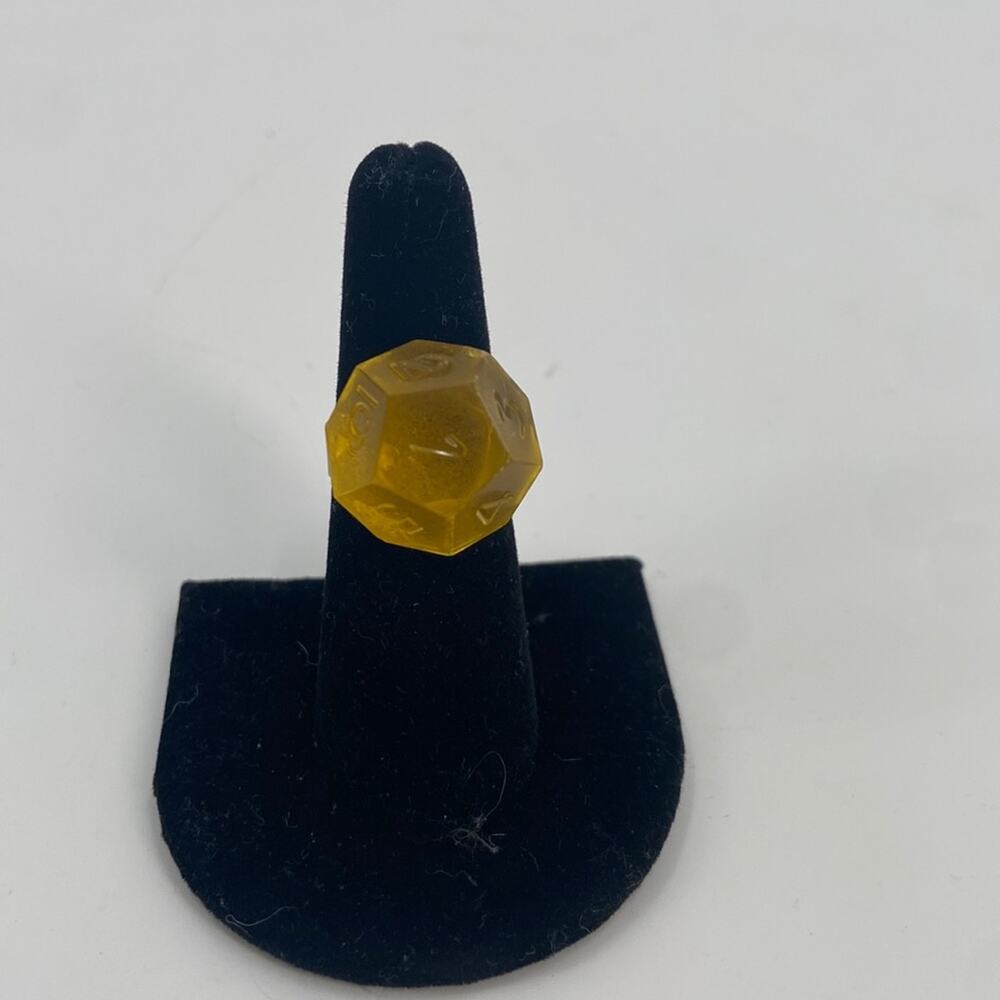 Handmade D & D yellow dice ring